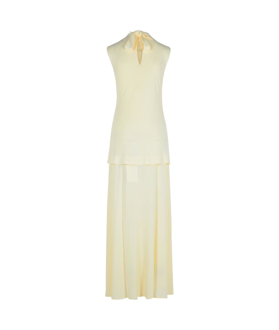 JIL SANDER｜スリーブレス ドレス maxi dress J04CT0107 J65016 Jil Sander Layered Sleeveless Maxi Dress | Blue | FARFETCH