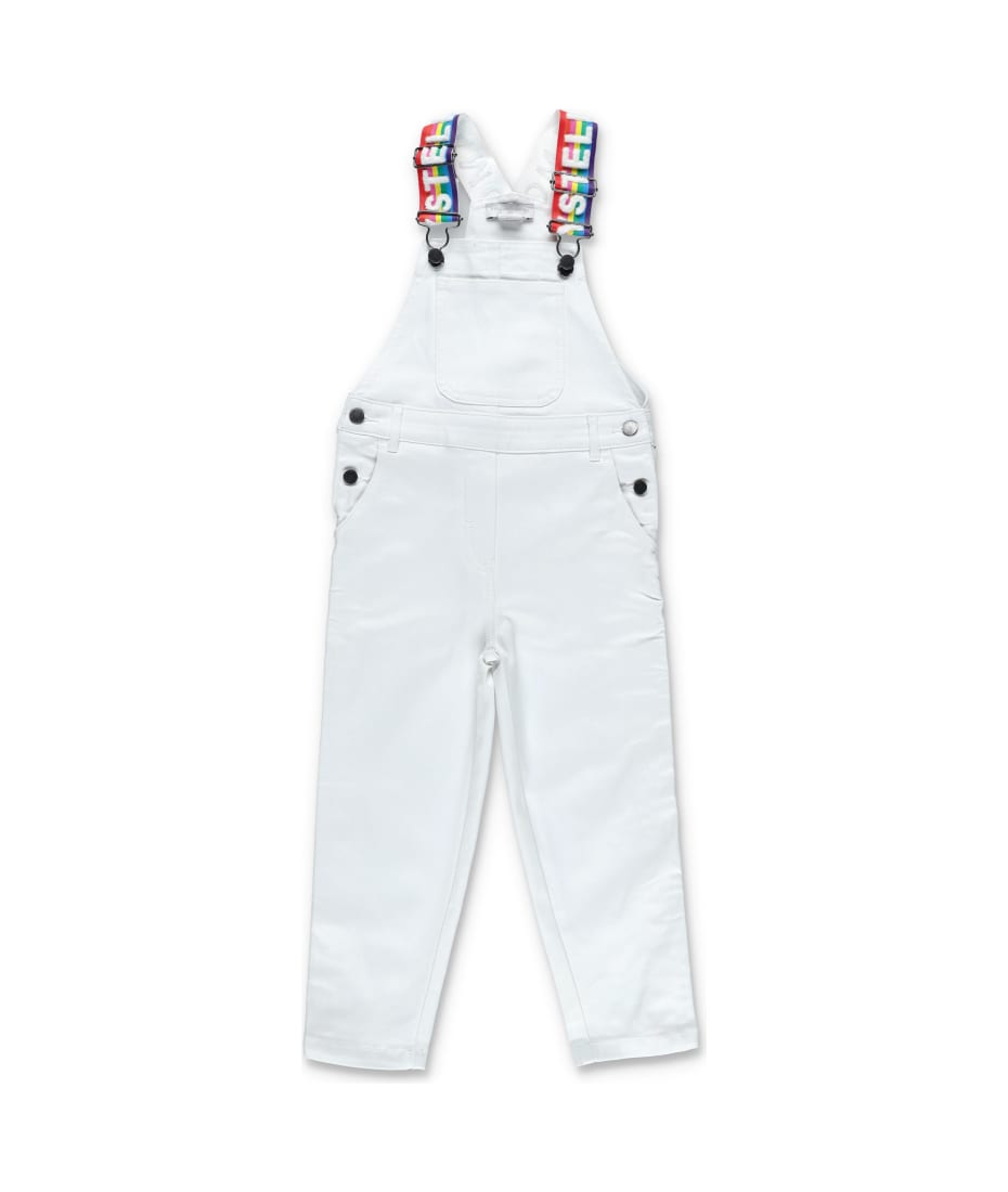Stella McCartney Kids Denim Overall With Logoed Straps