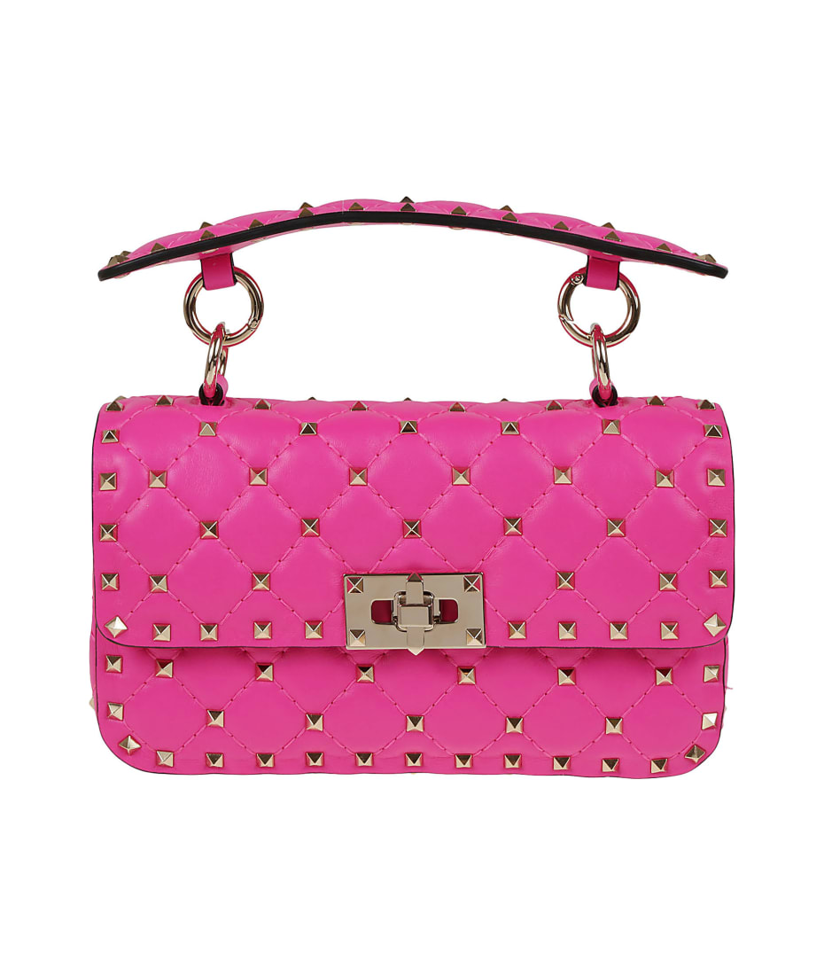 Valentino Garavani Mini V Logo Signature Leather Hobo Bag In Uwt Pink Pp