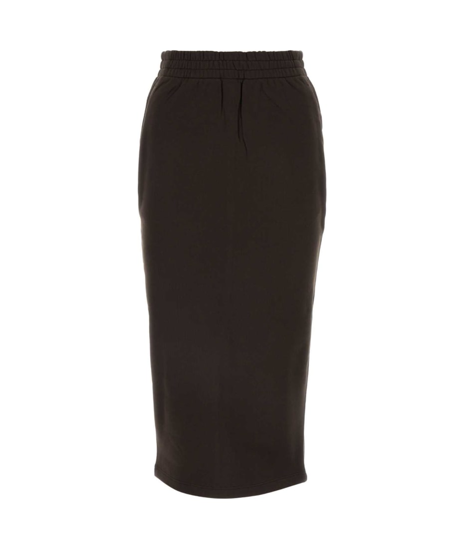 スカート PRADA Dark brown cotton reversible skirt Prada Dark Brown Cotton Reversible Skirt | italist