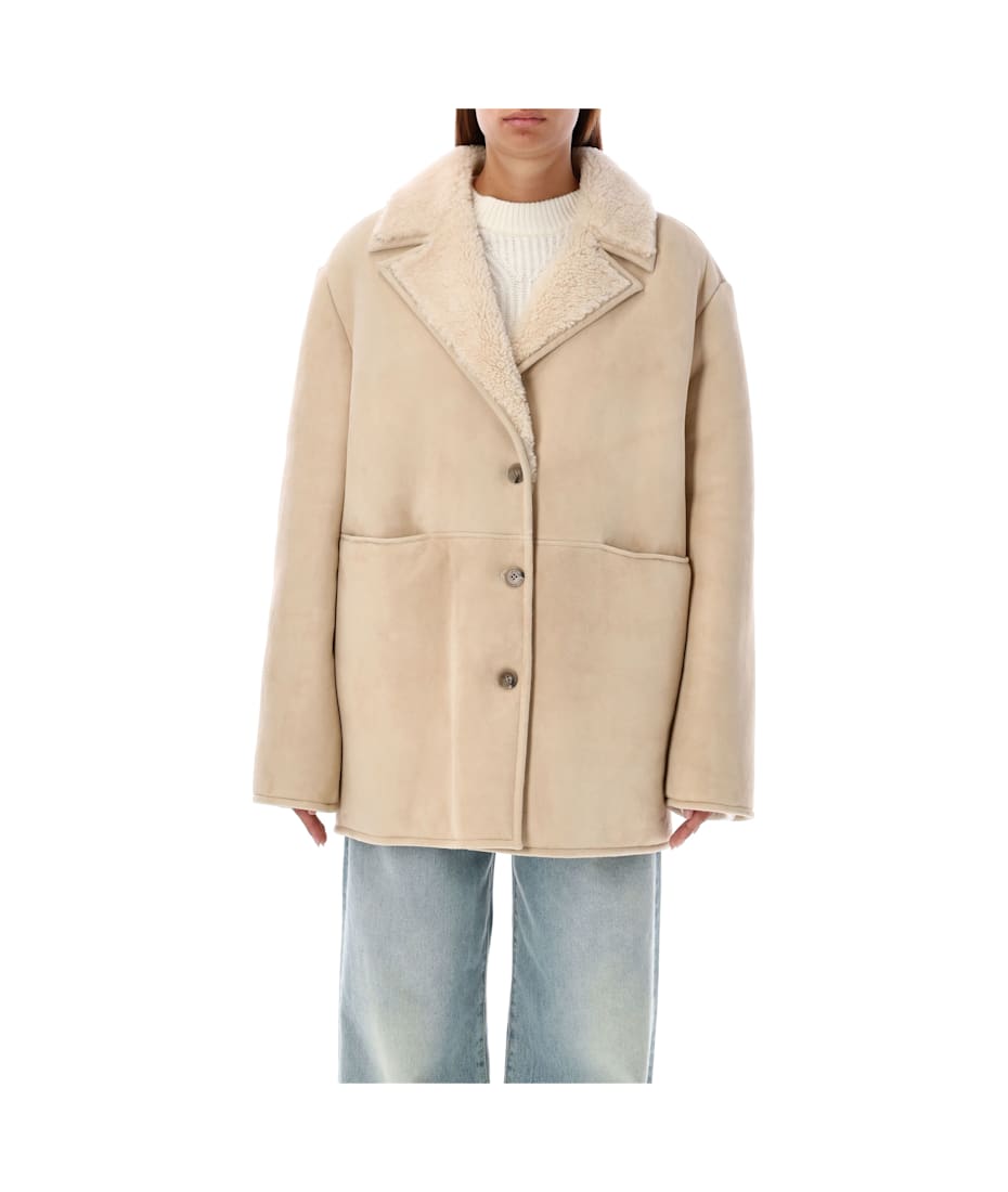 コート Loulou Studio FW24 CIREBO SHEARLING (CIREBO TAUPE) Loulou Studio Cirebo Shearling Coat | italist