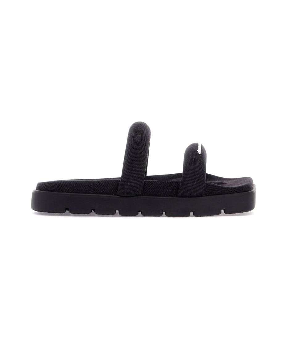 【alexander wang】jay デニム 厚底フラットサンダル Alexander Wang Jay Flatform Denim Sandals | Blue | FARFETCH
