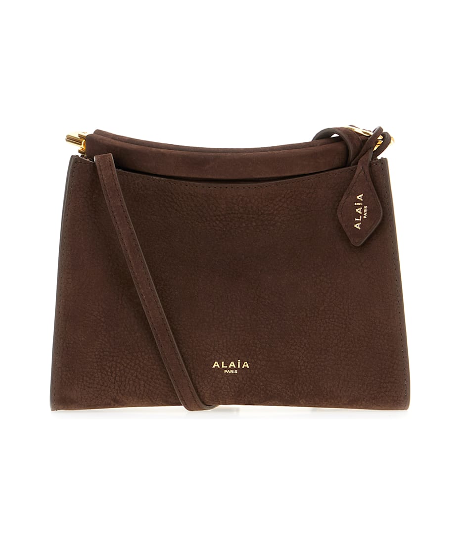 Alaia Chocolate Leather Square Crossbody Bag | italist
