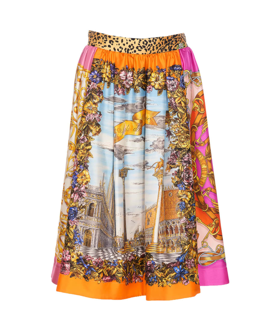 【新品未使用タグ付き】MOSCHINO Cheap&Chic　シルクスカート Moschino Scarf Print Skirt | italist