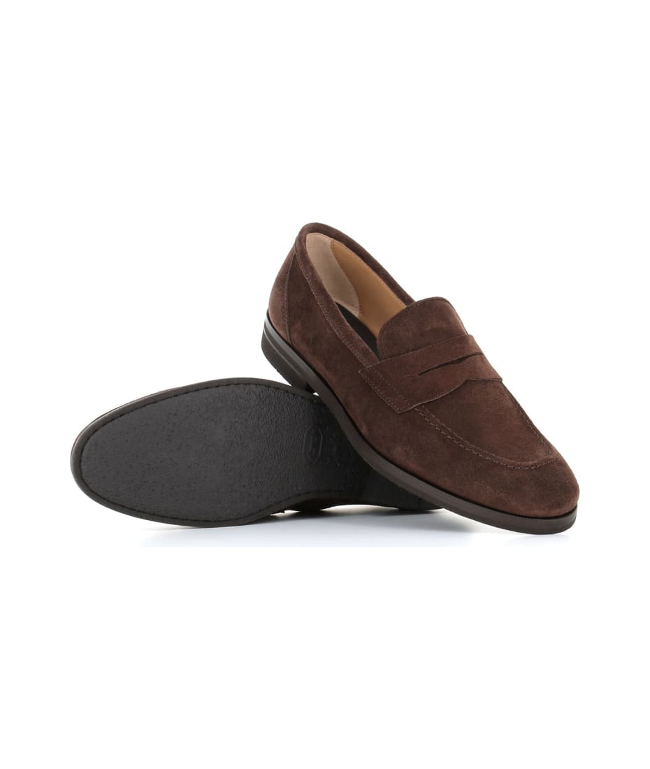 Henderson Baracco almond-toe suede loafers - Brown