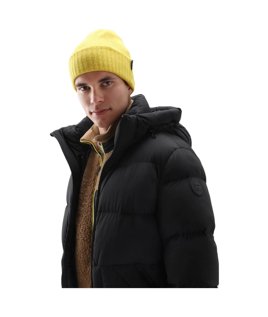 Woolrich Sierra Supreme Black Hooded Down Jacket | italist, ALWAYS