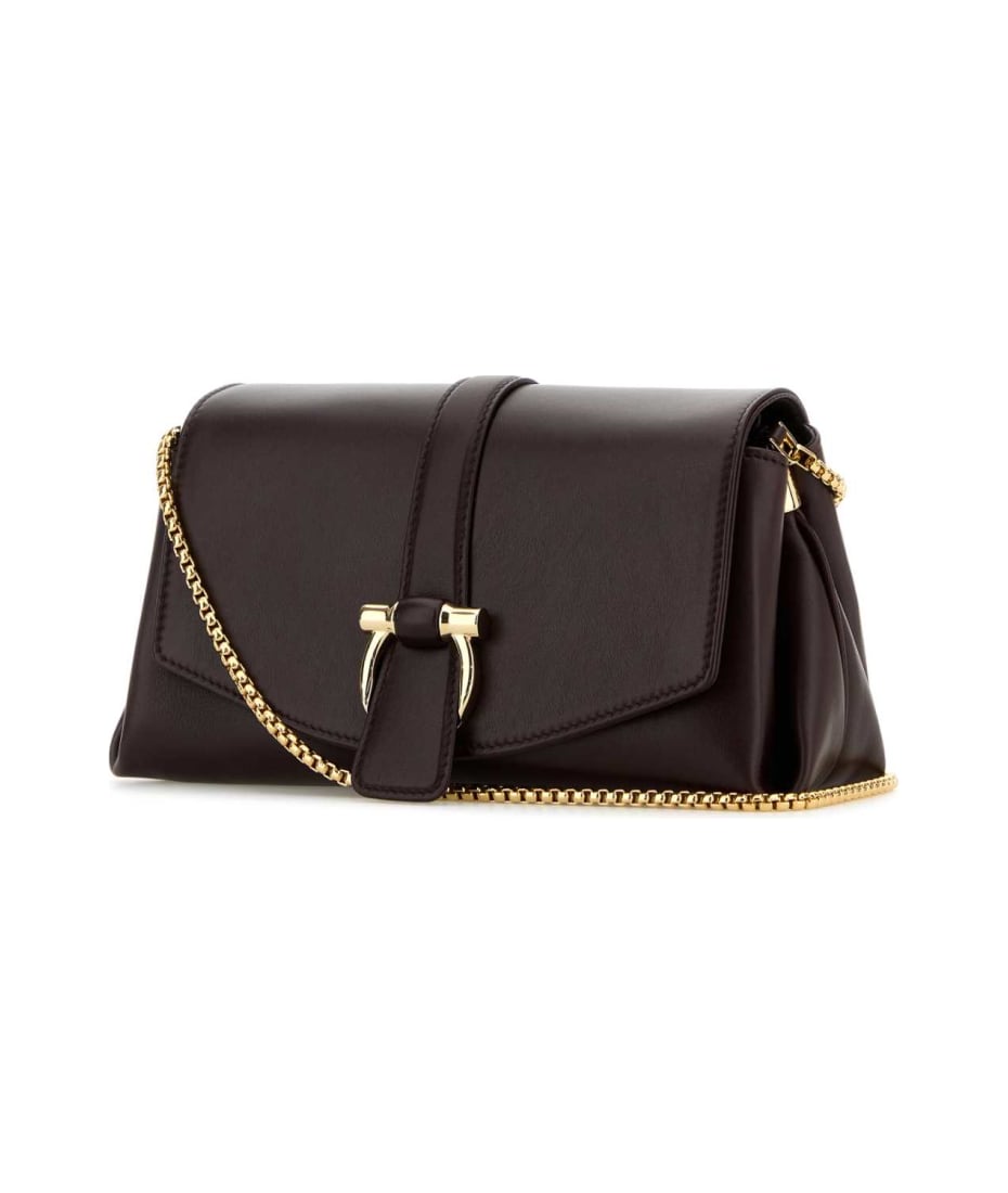 トートバッグ Salvatore Ferragamo Grape Leather Large Shopping Bag SALVATORE FERRAGAMO Maxi Gancio Black Leather Tote Bag