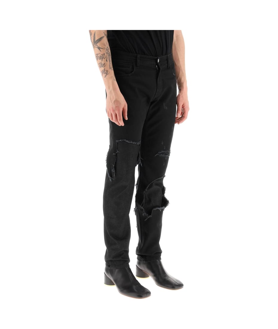 Raf Simons Double-layered Destroyed Jeans | italist, ALWAYS LIKE A