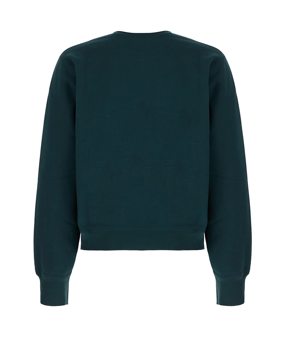 【送料&関税込】Saint Laurent Dark Green Cotton Sweatshirt Saint Laurent logo-print Cotton Sweatshirt | Green | FARFETCH JO