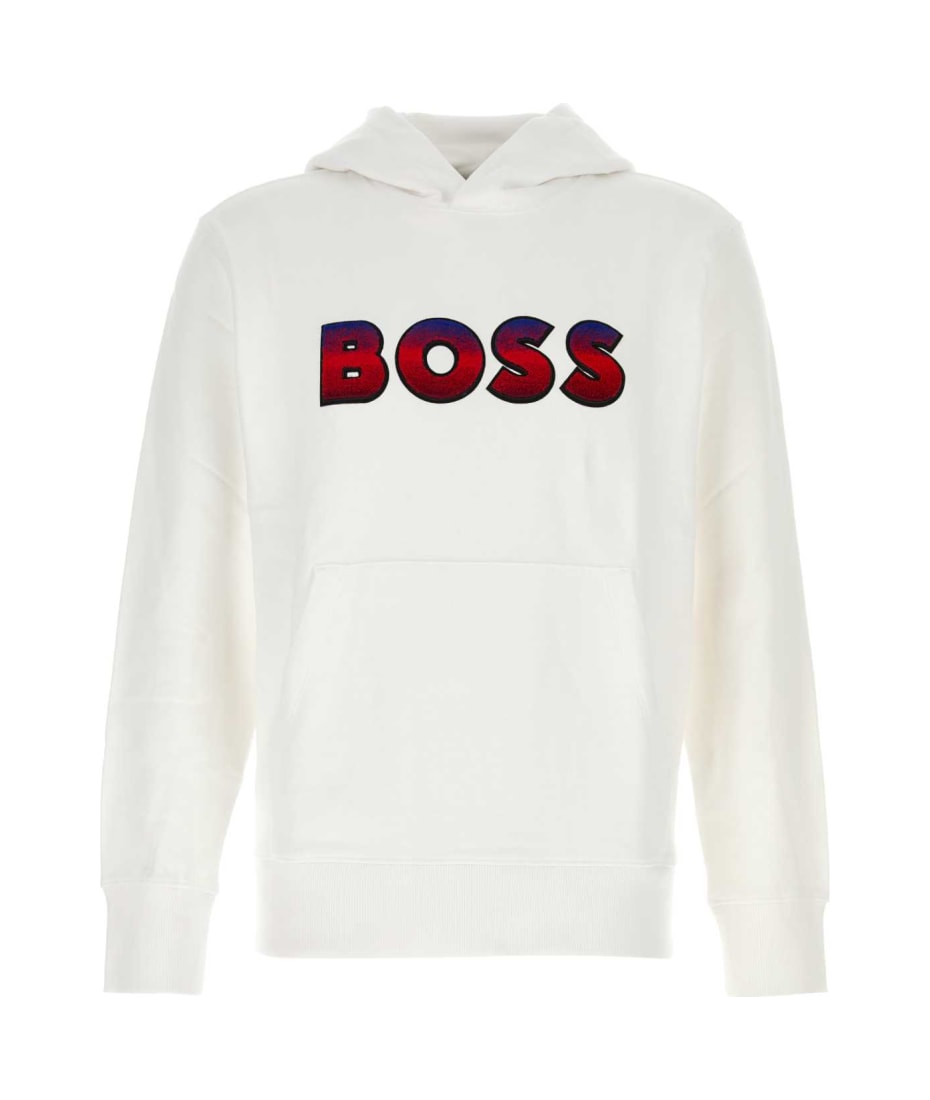 Hugo Boss White Cotton Sweatshirt italist