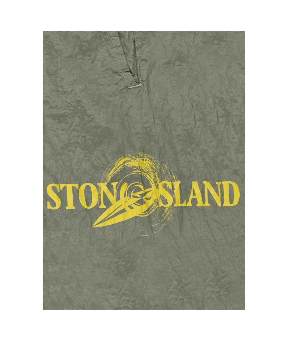 Stone Island Swim Trunk With Logo - Green