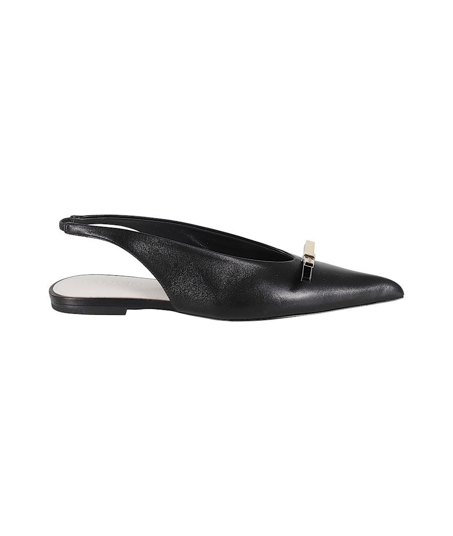 フラットシューズ Lanvin Bow Flat Slingback Lanvin Bow Leather Slingback | Lanvin