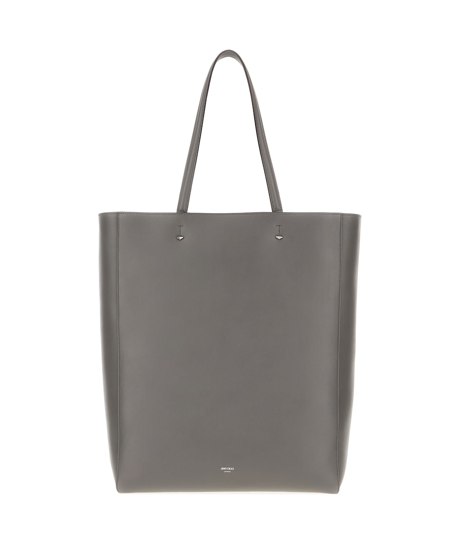 Jimmy Choo Dark Grey Leather Large Lenny Handbag | italist