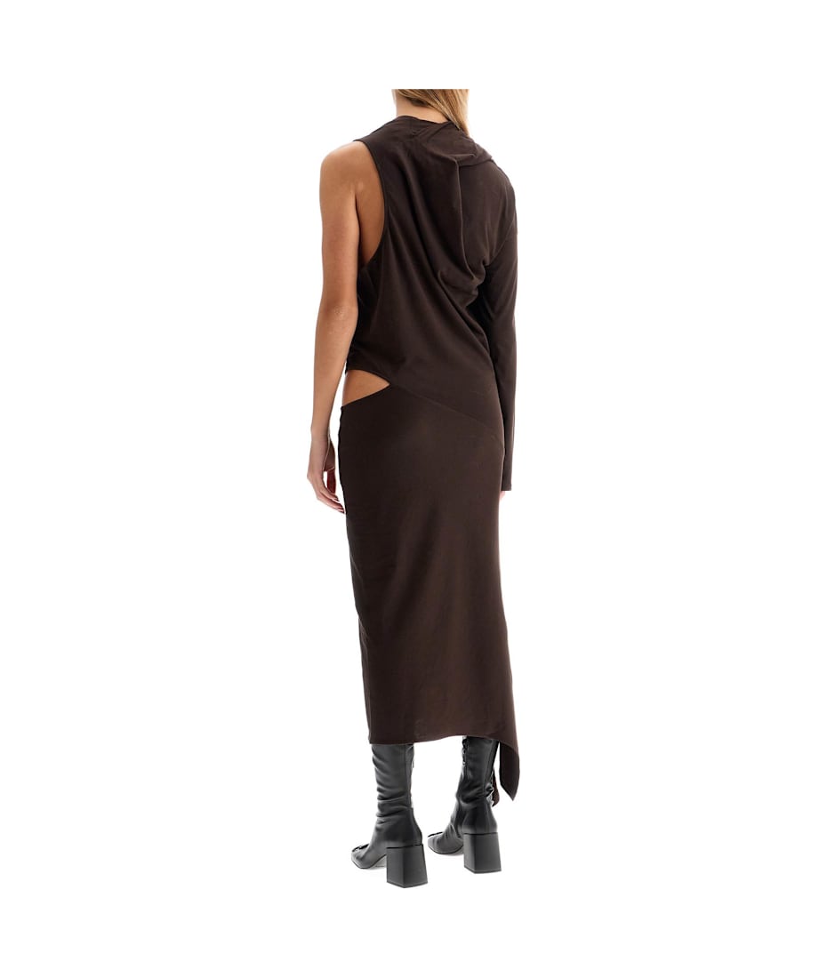 Courrèges Brown One-shoulder Dress With Cut-out | italist