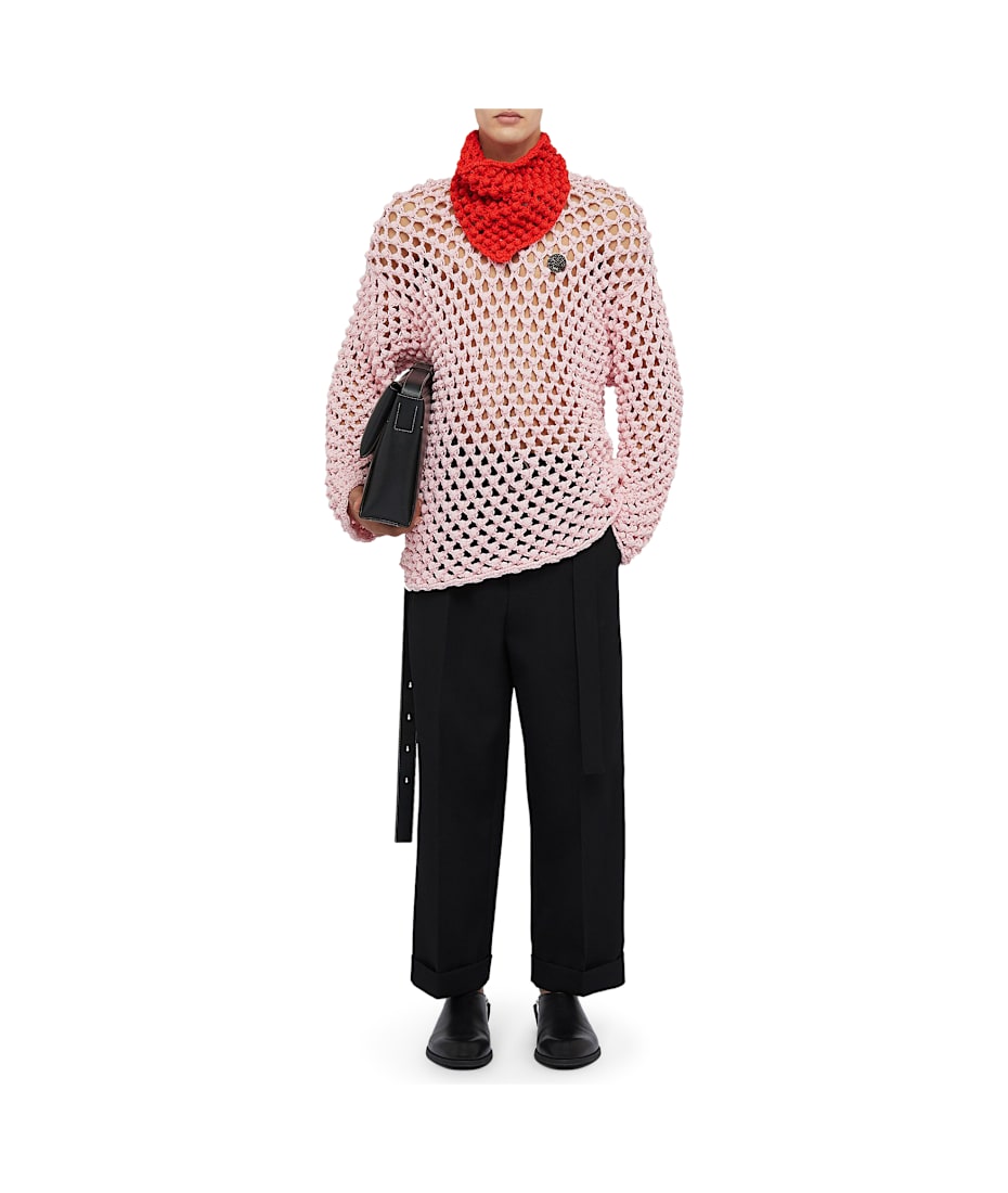 Jil Sander Crew Neck Crochet Sweater | italist