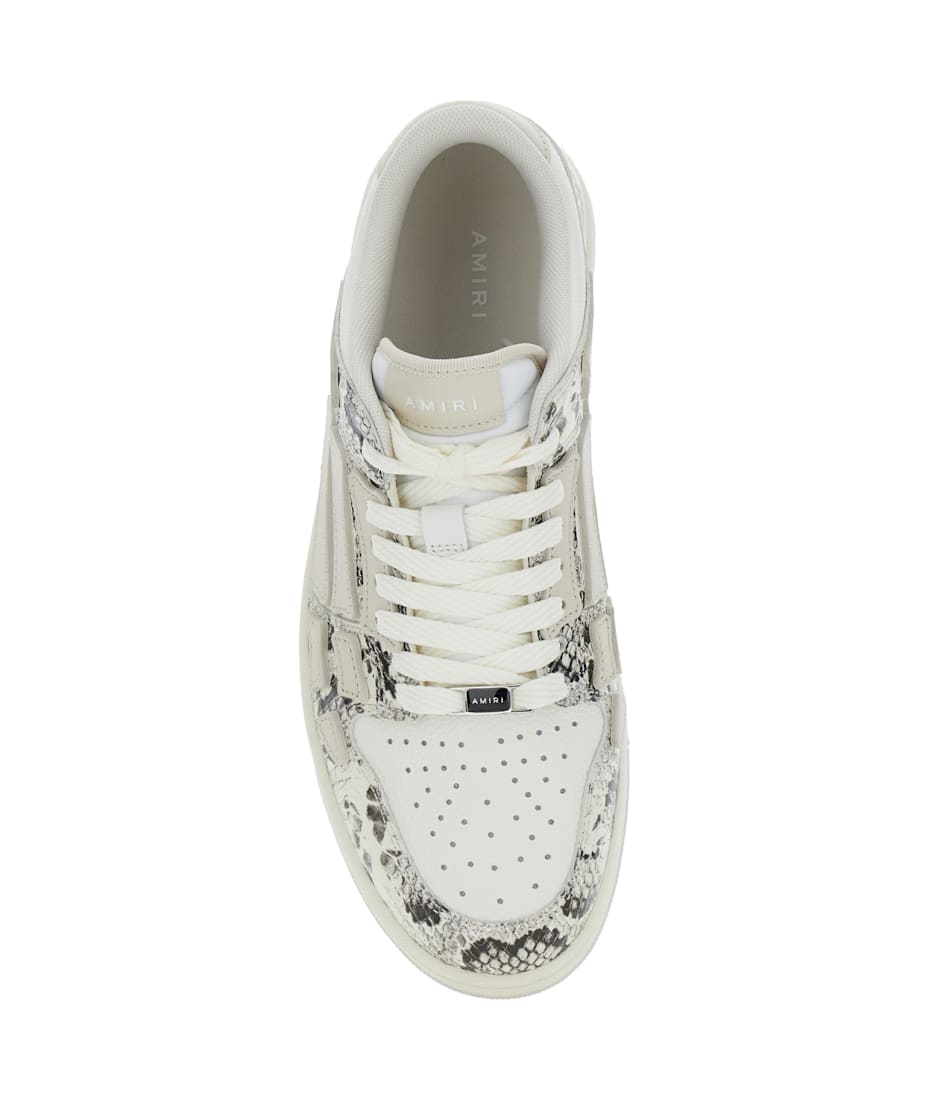 AMIRI 'skull' Grey Low Top Sneakers With Skull Patch In
