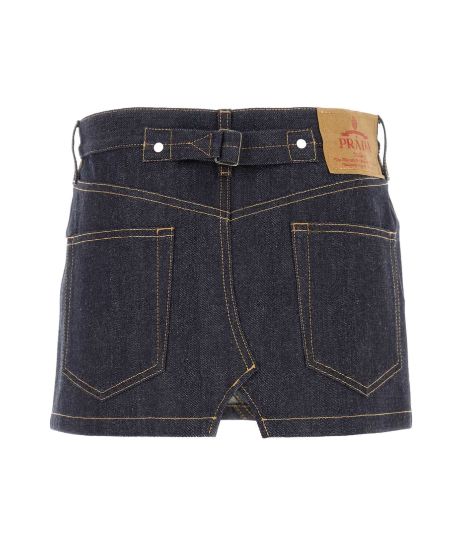 Prada Dark Blue Denim Mini Skirt | italist