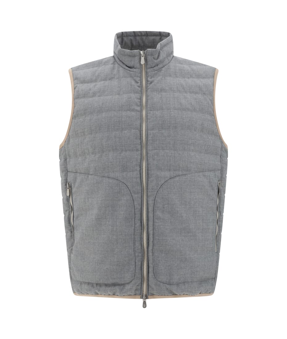 ダウンベスト BRUNELLO CUCINELLI Down Sleeveless Jacket (MB5718834 C1137) Brunello Cucinelli Lightweight Sleeveless Down Jacket