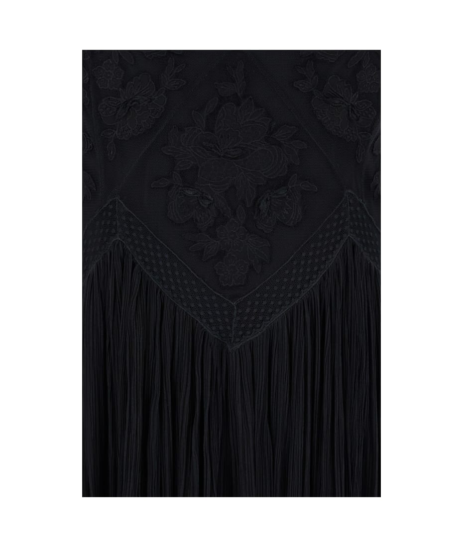 ワンピース TWINSET FW24 ABITO (242TS2200 00006) TwinSet Black Long Sleeveless Dress With V Neck In Viscose