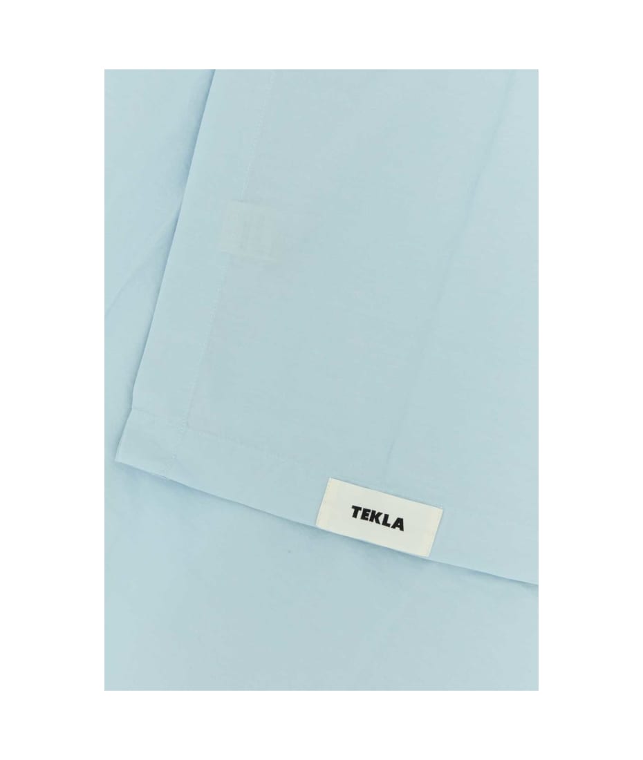 Tekla Light Blue Cotton Flat Sheet | italist