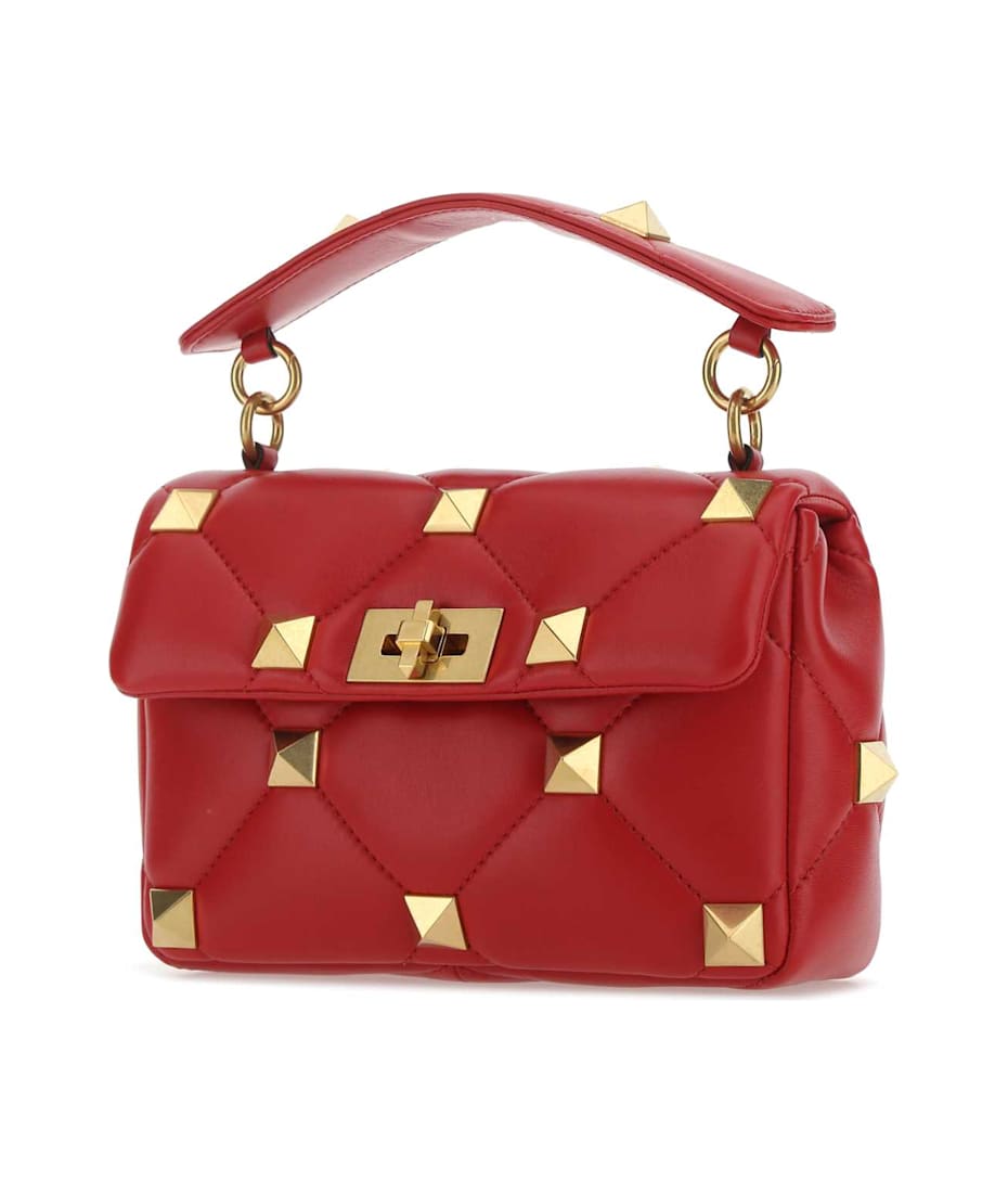 ハンドバッグ Valentino Garavani Nappa Leather Medium Roman Stud handbag Valentino Garavani Red Nappa Leather Medium Roman Stud