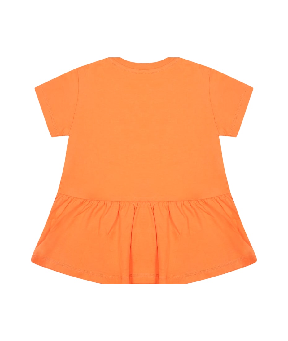 Kenzo Kids Orange Casual Dress For Baby Girl With Boke Flower italist ALWAYS LIKE A SALE