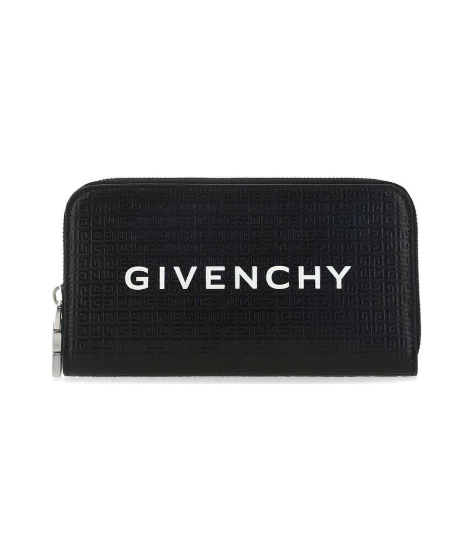 Givenchy Black Leather 4G Zipped Card Holder Givenchy