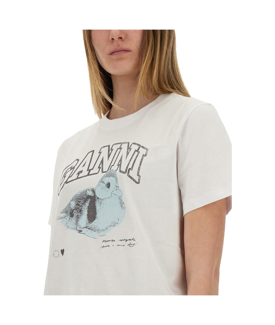 【関税&送料込】Ganni Duckie T-Shirt Ganni - Basic Jersey Duckie Relaxed T-shirt | HBX - Globally