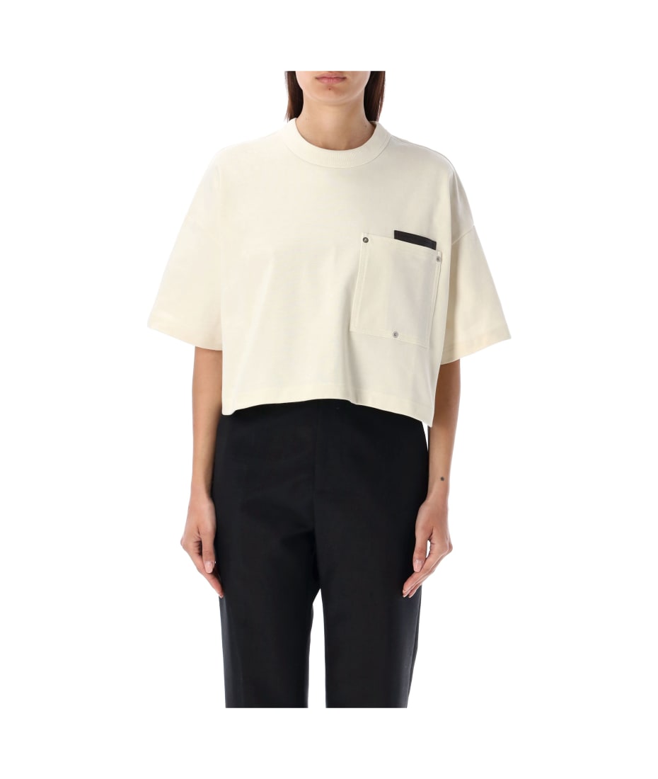 【送料&関税込】Bottega Veneta Cropped T-shirt With Leather Bottega Veneta Cropped T-shirt With Leather Detail | italist