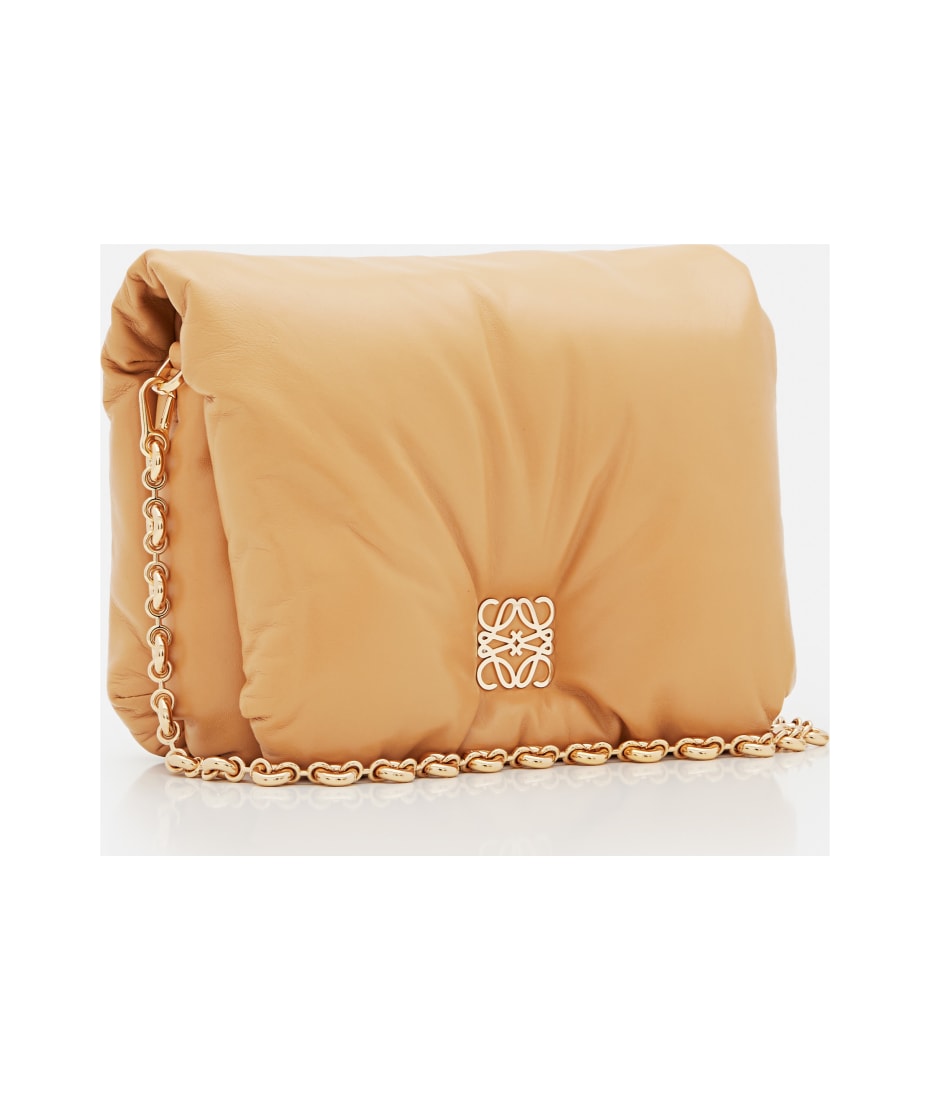 LOEWE セール★ GOYA PUFFER BAG★OAK Loewe Goya Puffer leather shoulder bag Loewe