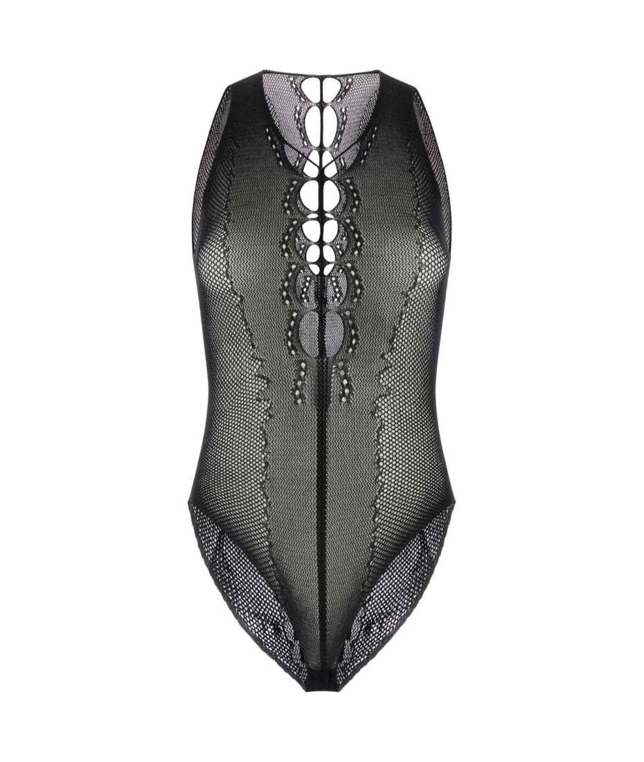 【送料&関税込】Saint Laurent Black Mesh Bodysuit Saint Laurent Black Mesh Bodysuit | italist