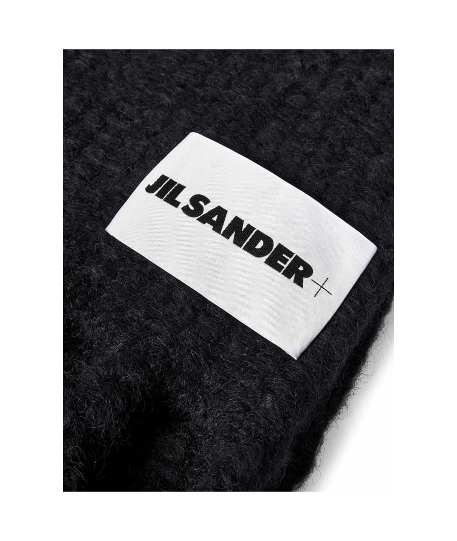 JIL SANDER｜ (Scarf (J47ZZ0119 J14731 105)) Jil Sander Women's Plus Label Logo Scarf in White Jil Sander