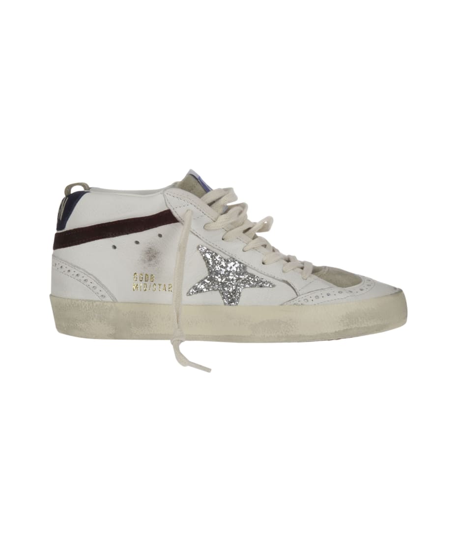 Golden Goose Mid Star Nappa Upper Toe And Spur Glitter Star Sue