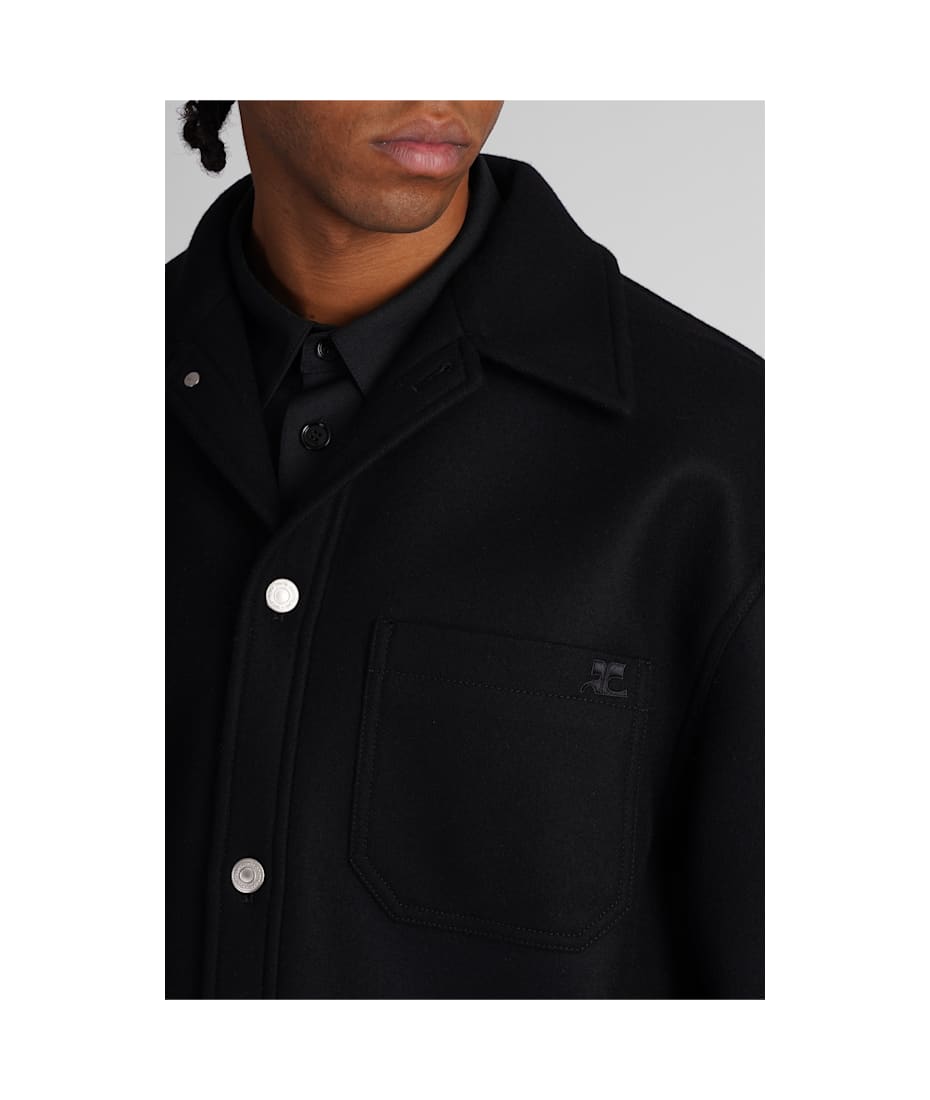 Courrèges Casual Jacket In Black Wool | italist