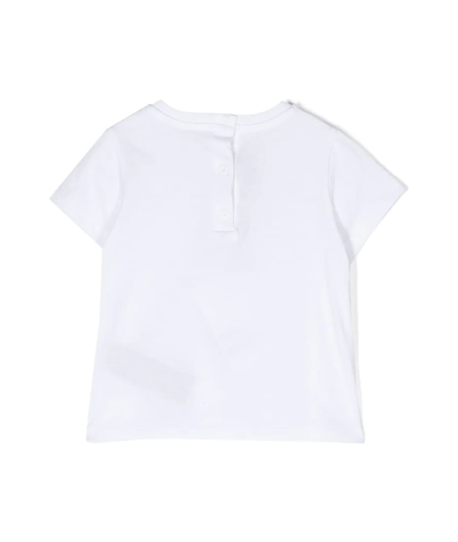 Balmain White T-shirt With Golden Jones Embroidery - Bianco