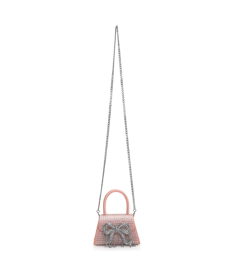 トートバッグ SELF PORTRAIT Cream Leather Mini Tote Bag – self-portrait-US