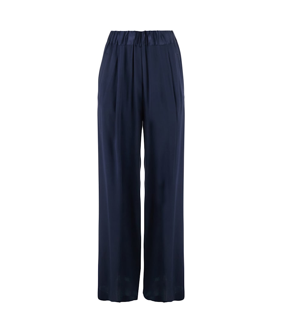 tasutasuco.ページ SEMICOUTURE 'jhonny' Blu Pants With Pleated Details And