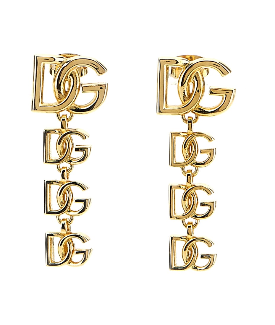 【ドルチェ＆ガッバーナ】Long earrings with dg multilogo Dolce & Gabbana Multilogo Earrings | italist