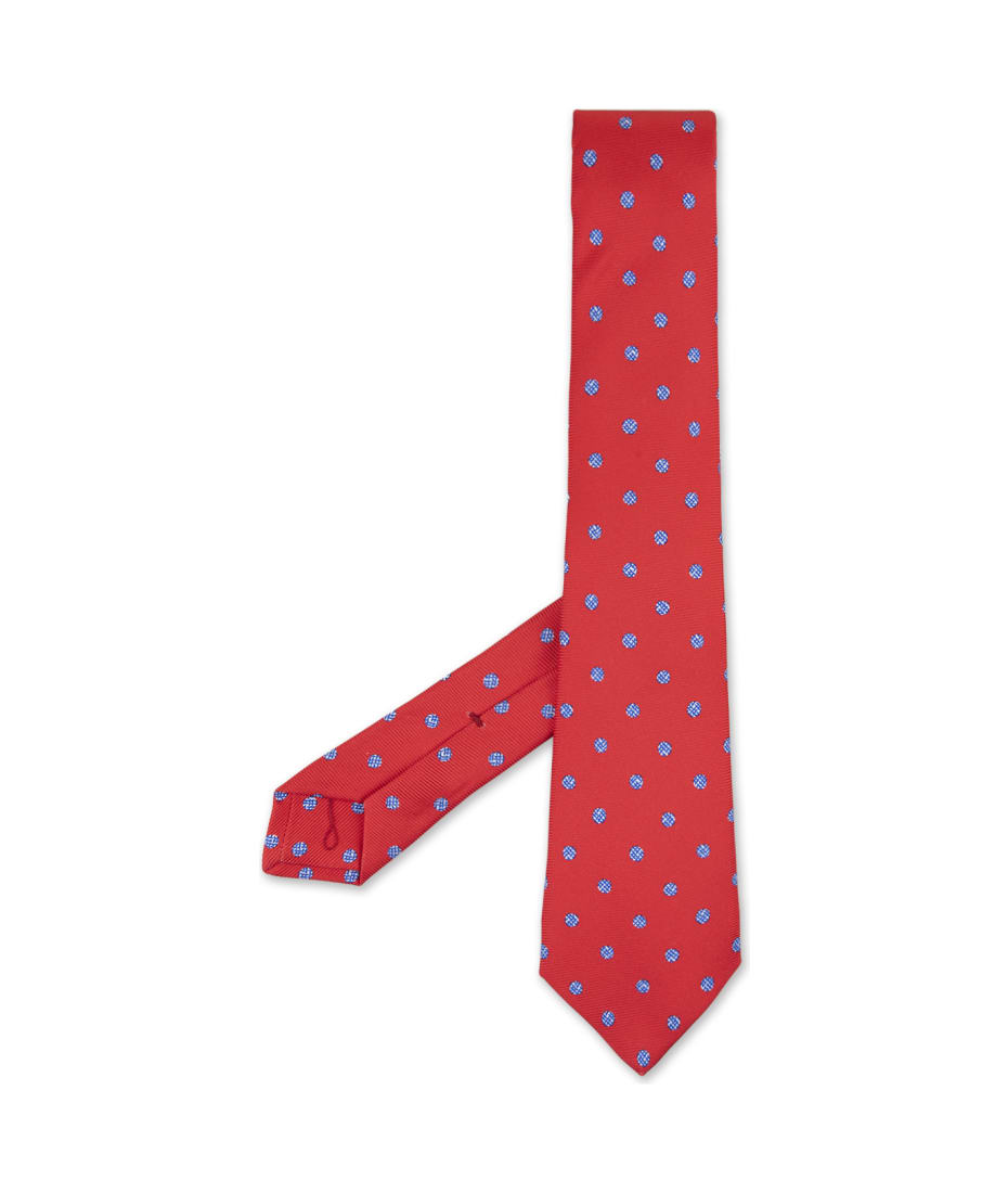 Kiton Red Tie With Micro Polka Dot Pattern | italist, ALWAYS LIKE