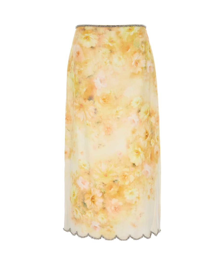 スカート Zimmermann SS25 Printed linen Crush skirt (2163SR251 YFL) Zimmermann Printed Linen Crush Skirt | italist