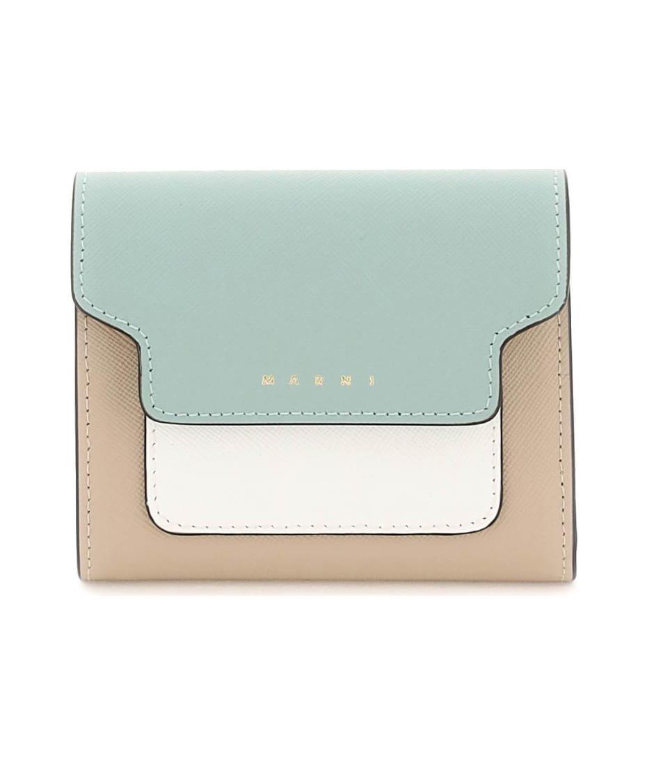 【MARNI】BI-FOLD WALLET Buy Marni Blue Bi-fold Wallet in Saffiano Leather For UNISEX