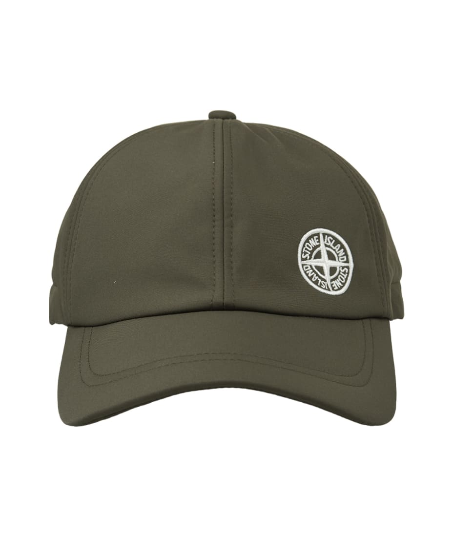 Stone Island Olive Green Baseball Cap In Soft-shell-r_e.dye Technology 帽子