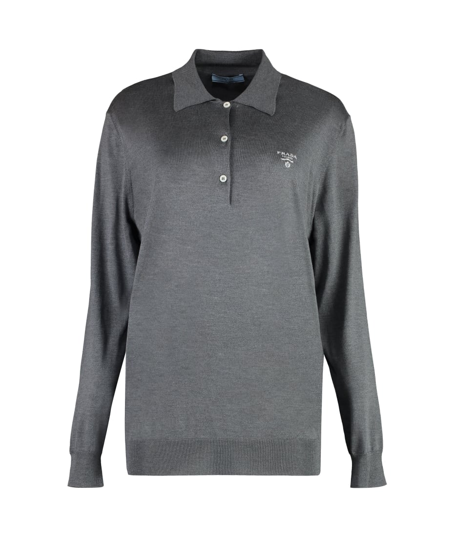 Prada Long Sleeve Knit Polo Shirt | italist