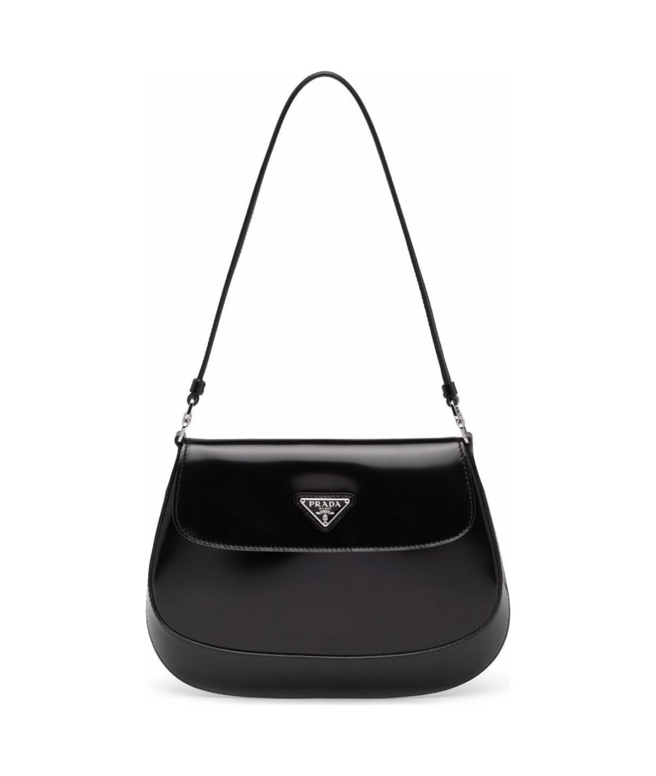 Prada Cleo Shoulder Bag In Brushed Leather With Flap
