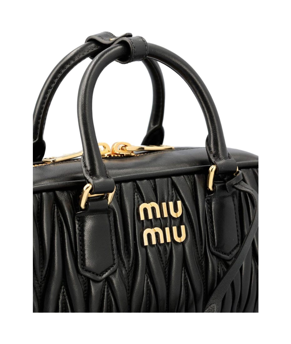 【MIU MIU】LOGO TOTE BAG Miu Miu Medium logo woven tote bag Miu Miu