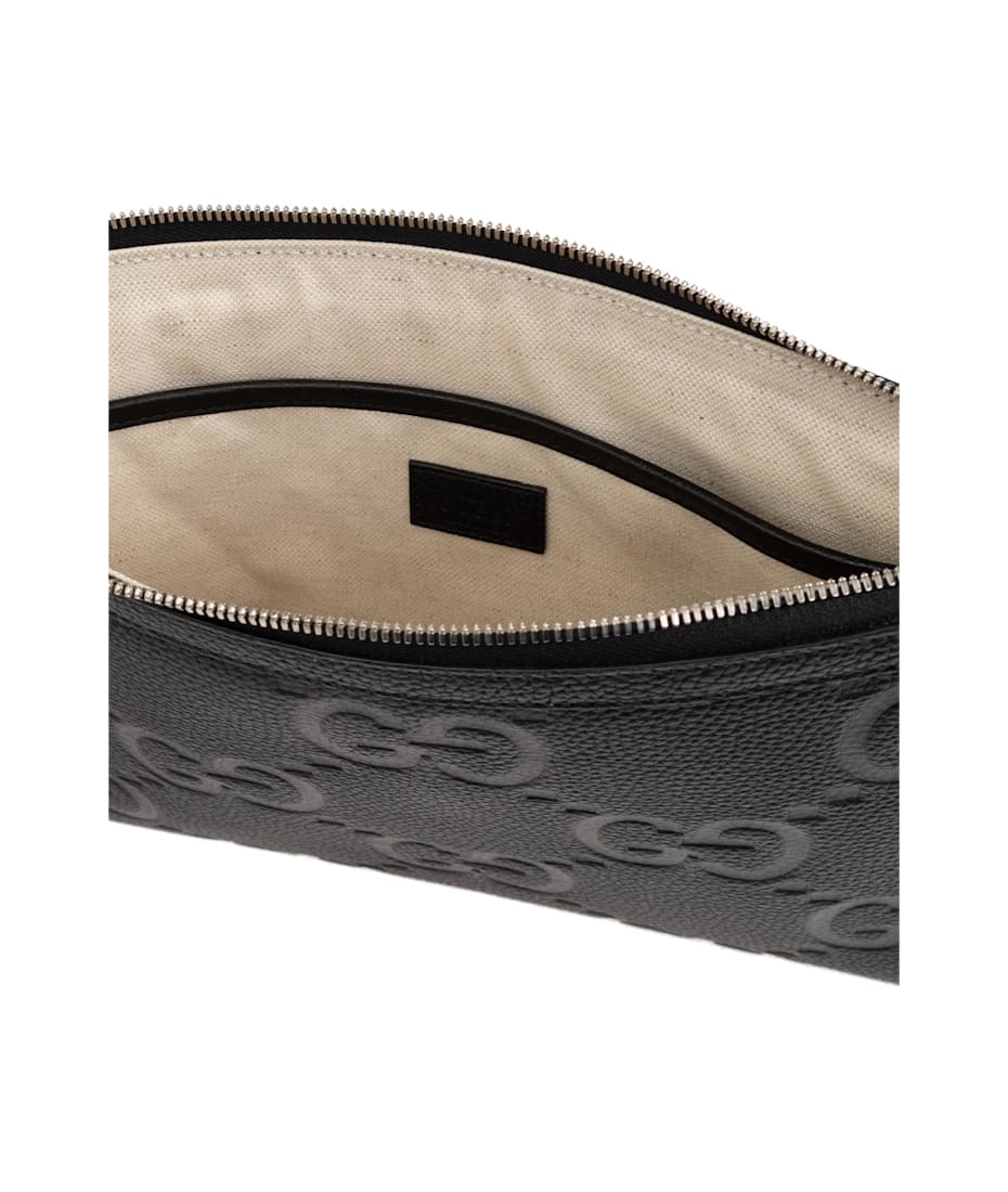 【GUCCI】JUMBO GG DOCUMENT HOLDER●792264AABY01000 Jumbo GG travel document case in black leather | GUCCI® US