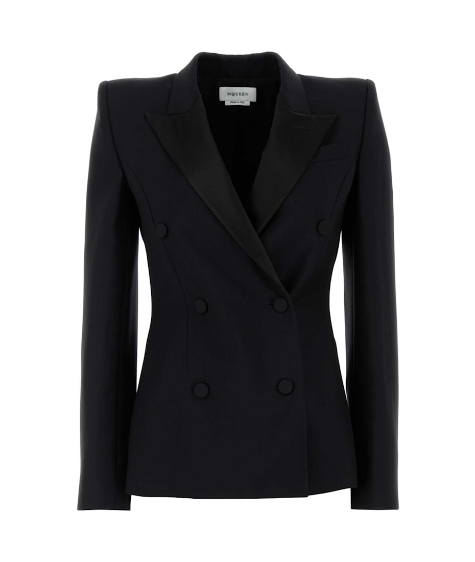 Alexander McQueen Black Wool Blend Blazer | italist, ALWAYS