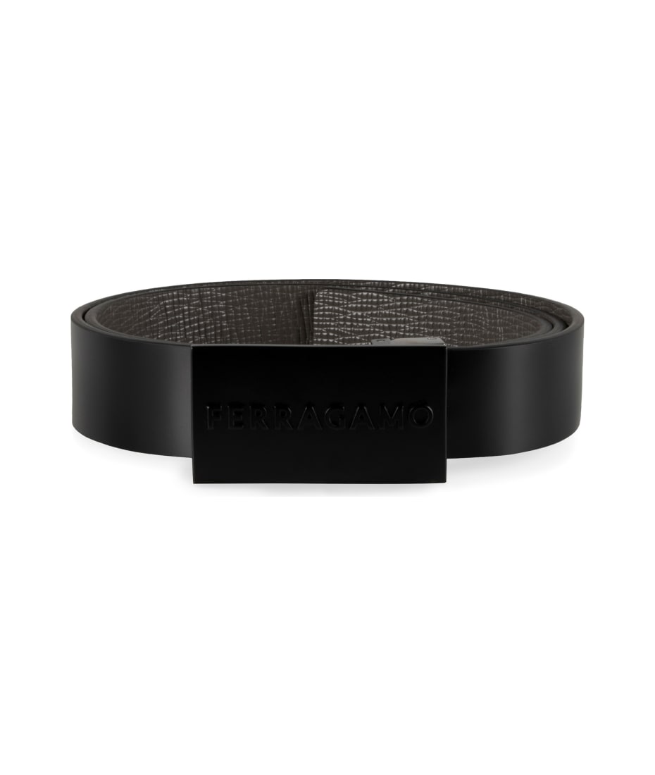 ベルト FERRAGAMO FW25 Ferragamo Belts (674559 23A565543) Salvatore Ferragamo Unisex Black/Brown Leather Reversible