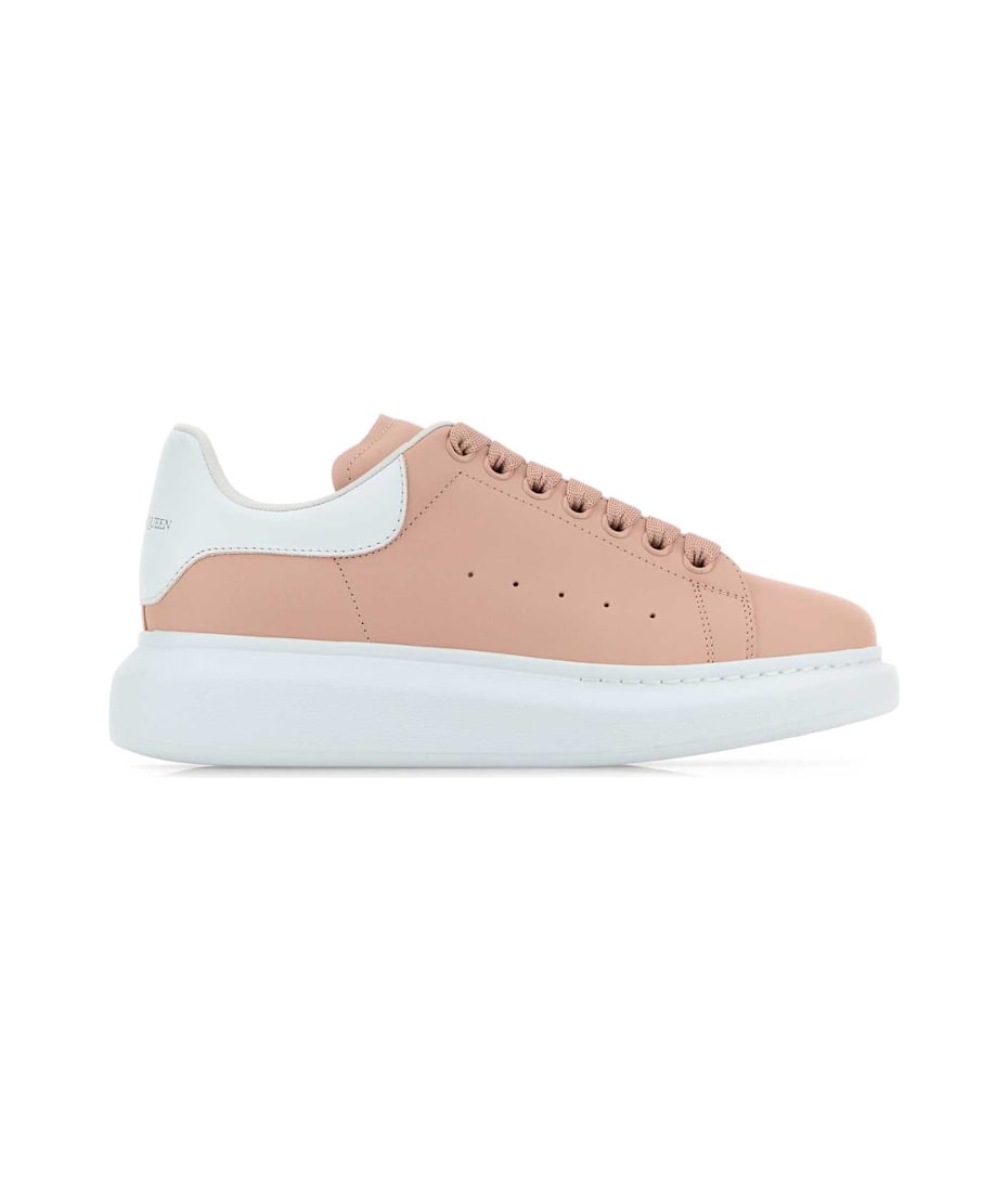 Alexander McQueen Pink Leather Sneakers With Light White Leather