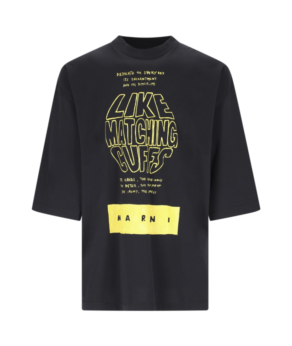 【関税＆送料込み】Marni Cotton T-Shirt With Maxi Print Marni Maxi Print T-shirt | italist